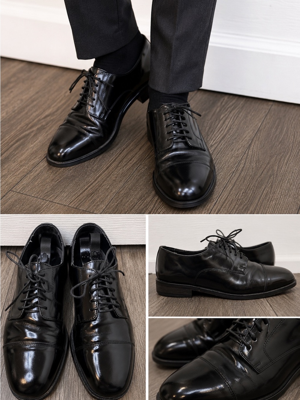 Nunn Bush Black Leather Cap Toe Oxford Dress Shoes Men’s 8.5M
